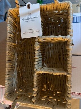 Hearth & Hand Natural Tan Woven Utensil Caddy